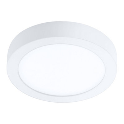 Eglo Fueva-Z Round White Steel Smart Control Colour Changing LED Ceiling Light, (D) 21cm