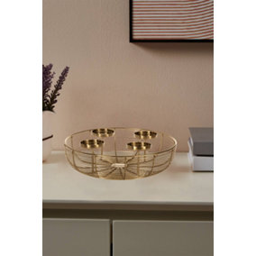 EGLO Hagony 4-Piece Candleholder With Gold Wireframe Bowl