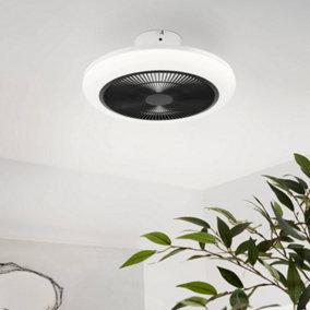 EGLO Kostrena White/Black Ceiling Fan With Light