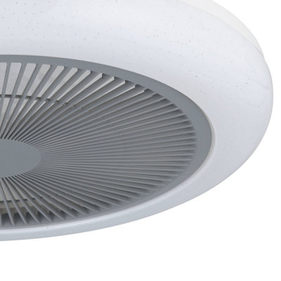 EGLO Kostrena White/Grey Ceiling Fan With Light