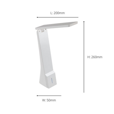 EGLO La Seca White Plastic Tunable Integrated LED 3 Step Touch Dimming Desk Lamp, (L) 20cm (21)
