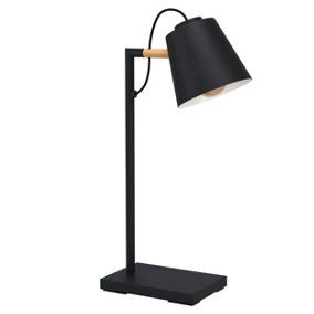 Eglo Lacey Black Metal Task Table Lamp, (D) 13.5cm
