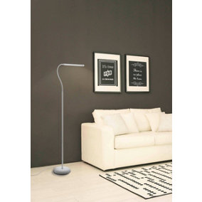 Eglo Laroa White Metal 4 Step Touch Dimming Integrated LED Floor Lamp, (L) 53.5cm