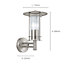 EGLO Lisio Stainless Steel (IP44) Outdoor Wall Light - Clear Glass Metal Fixture (D) 17.5cm