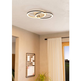 EGLO Lomaltas-Z Modern Black/Brown Smart Control, Colour Changin Ceiling Light