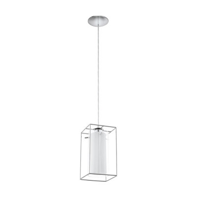EGLO Loncino 3-Light White and Chrome Glass/Metal Ceiling Fitting (D) 15cm