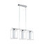 EGLO Loncino 3-Light White and Chrome Glass/Metal Ceiling Fitting (L) 74.5cm