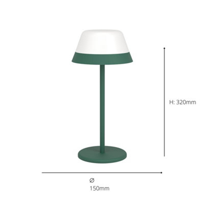 EGLO Meggiano Modern Green & White RGB Touch Dimmer Table Lamp