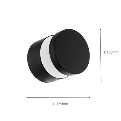 Eglo Melzo Aluminium Black LED Outdoor Wall Light, 3000K