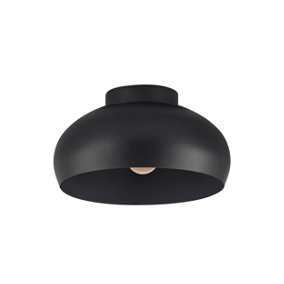 EGLO Mogano 2 Domed Black Semi- Flush Ceiling Light