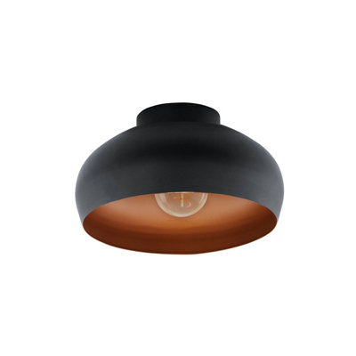 EGLO Mogano 2 Domed Copper Semi- Flush Ceiling Light