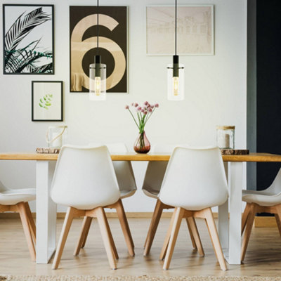 EGLO Montefino Cylindrical Glass Pendant Light