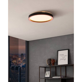EGLO Montemorelos-Z Black Aluminium Modern Smart Control, Colour Changing Ceiling Light, (D) 42cm