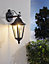 EGLO Navedo Black Metal And Glass IP44 Outdoor Wall Light, (D) 20cm