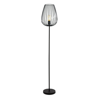 EGLO Newtown Black Metal Floor Lamp, (D) 27.5cm