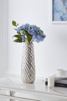 EGLO Nilgaut Metallic Nickel Handcrafted Aluminium Vase - Modern Elegant Home Décor (H) 31cm
