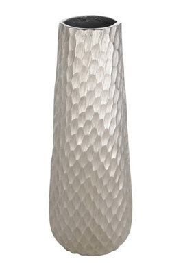 EGLO Nilgaut Metallic Nickel Handcrafted Aluminium Vase - Modern Elegant Home Décor (H) 40cm