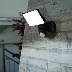 EGLO Pagino LED Black Plastic Wall Spotlight With Sensor