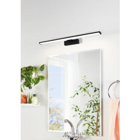 Eglo Pandella 1 Black Plastic Integrated LED IP44 Bathroom Mirror Wall Light, (L) 60cm
