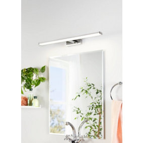 Eglo Pandella 1 Chrome Plastic Integrated LED IP44 Bathroom Mirror Wall Light, (L) 60cm