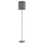EGLO Pasteri Grey And Satin Nickel Metal And Fabric Floor Lamp, (D) 28cm