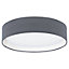 EGLO Pasteri Grey Fabric Wired Flush Ceiling Light, (D) 32cm