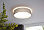 EGLO Pasteri Taupe Fabric LED Flush Ceiling Light - Energy-Efficient, Warm White Light (D) 32cm