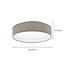 EGLO Pasteri Taupe Fabric LED Flush Ceiling Light - Energy-Efficient, Warm White Light (D) 32cm