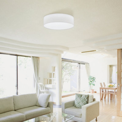 EGLO Pasteri White Fabric Ceiling Light