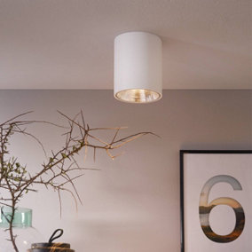 EGLO Polasso Cylindrical White/Silver LED Ceiling Light