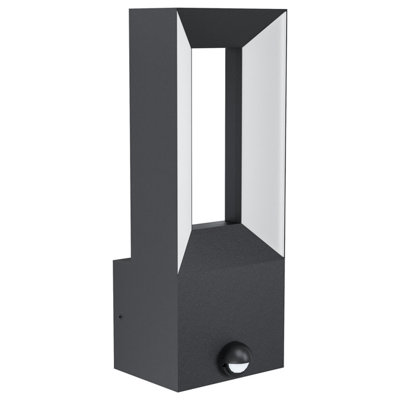 EGLO Riforano Black Metal Integrated LED IP44 Outdoor Wall Light, (D) 11cm