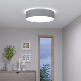 Eglo Romaro-Z Grey/White Fabric Smart Control, Colour Changing Ceiling Light, (D) 57cm