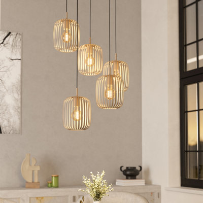 EGLO Romazzina Steel Sandy 5 Light Pendant