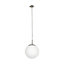 EGLO Rondo Satin Nickel And White Glass And Metal Pendant Light, (D) 20cm