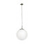 EGLO Rondo Satin Nickel And White Glass And Metal Pendant Light, (D) 25cm