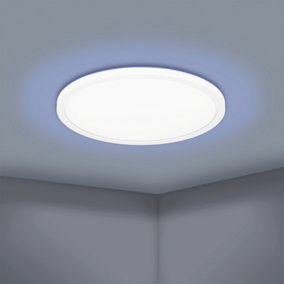 Eglo Rovito-Z Round White Plastic Smart Control Colour Changing LED Ceiling Light, (L) 29.5cm