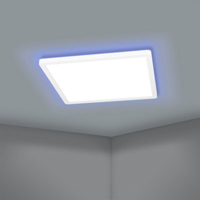 EGLO Rovito-Z Square White Plastic Smart Control Colour Changing LED Ceiling Light, (L) 29.5cm