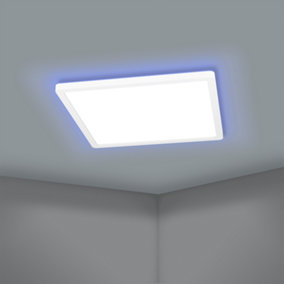 Eglo Rovito-Z Square White Plastic Smart Control Colour Changing LED Ceiling Light, (L) 29.5cm