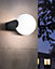 EGLO Rubio Minimalist Black Outdoor Wall Light (IP44) - Rust-Resistant (D) 15cm