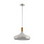EGLO Sabinar Steel/ Wood Pendant Light, (D) 40cm