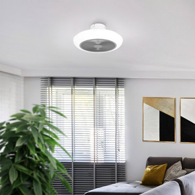 EGLO SAYULITA White 40w 3 Speed Ceiling Fan with 30w CCT LED Light and ...