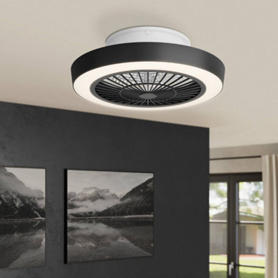 EGLO Sazan White/Black Ceiling Fan With Light | DIY at B&Q