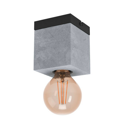 EGLO Single Ceiling Light E27 Black Grey PRESTWICK 3 (21)