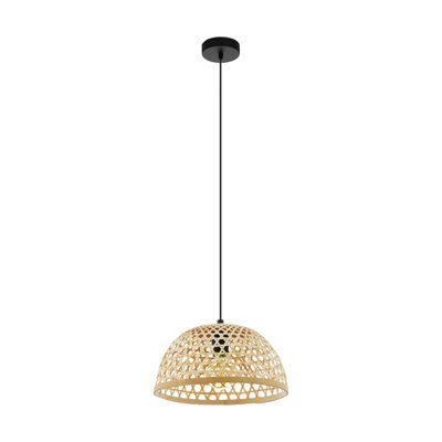 EGLO Single Pendant Light Black Wood CLAVERDON (21)