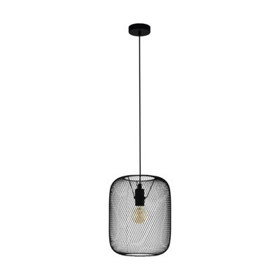 EGLO Single Pendant Light Black WRINGTON (21)