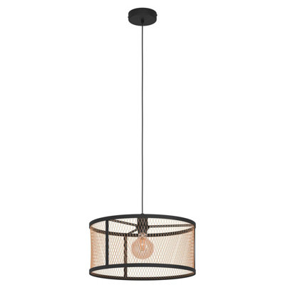 EGLO Single Pendant Light E27 Black Brass DELLOW (21)