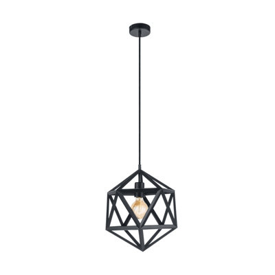 EGLO Single Pendant Light E27 Black EMBLETON (21)