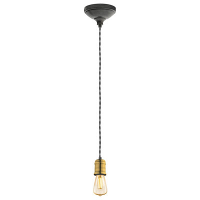 EGLO Single Pendant Light E27 Black Gold YORTH (21)