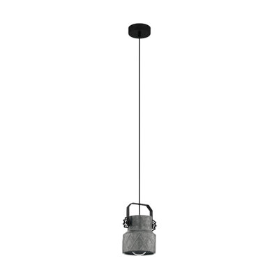 EGLO Single Pendant Light E27 Black HILCOTT (21)