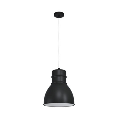 EGLO Single Pendant Light E27 Black White EBURY (21)